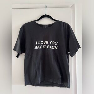 Lonely Ghost Black tshirt “I love you say it back” size S